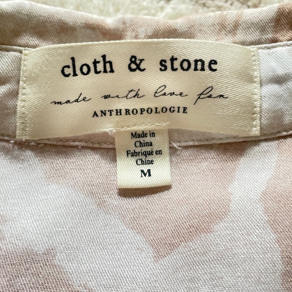 Anthropologie Cream Button-Up Blouse Medium Like New - Picture 3 of 6
